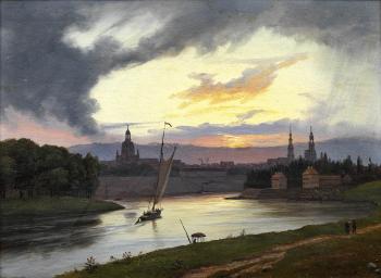 Dresden i solnedgang
